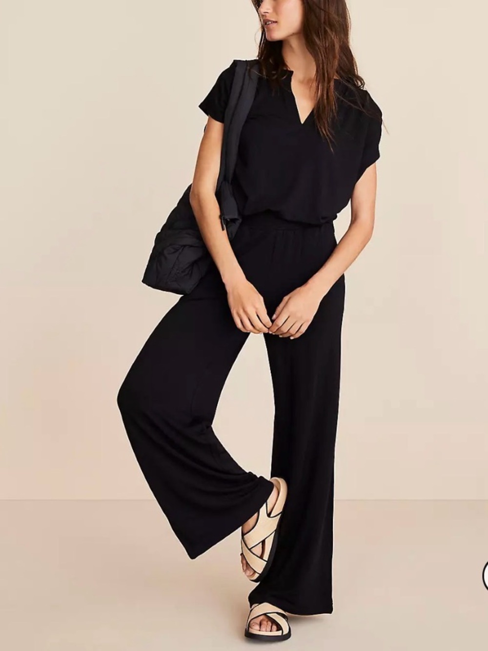 NWT Lou & Grey Signaturesoft Wide Leg Pants Black XL Women’s